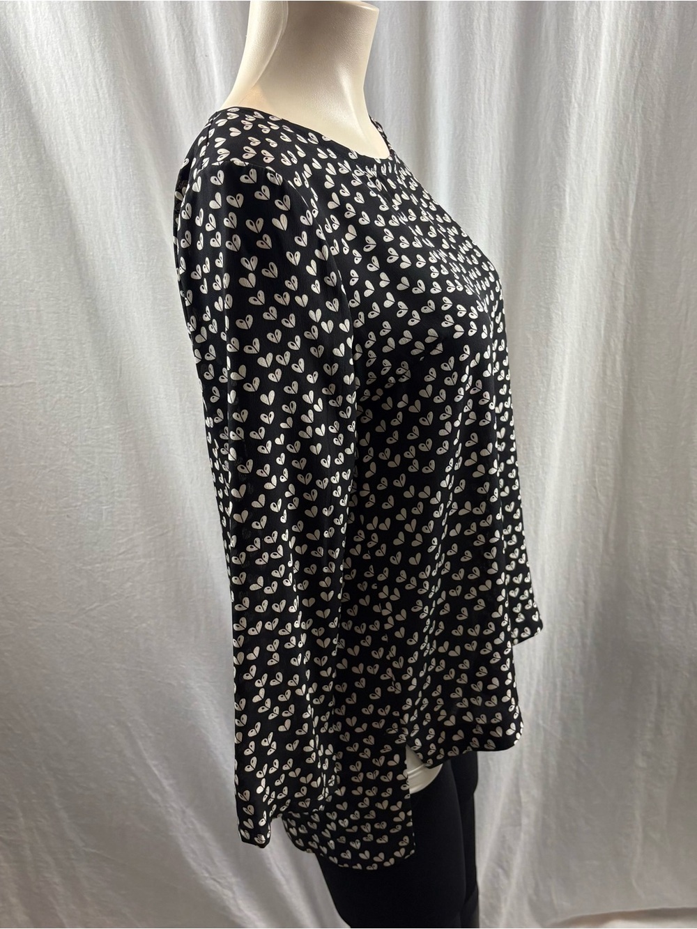 Anthropologie Maeve Linosa heart-patterned silk blouse M - Picture 6 of 11
